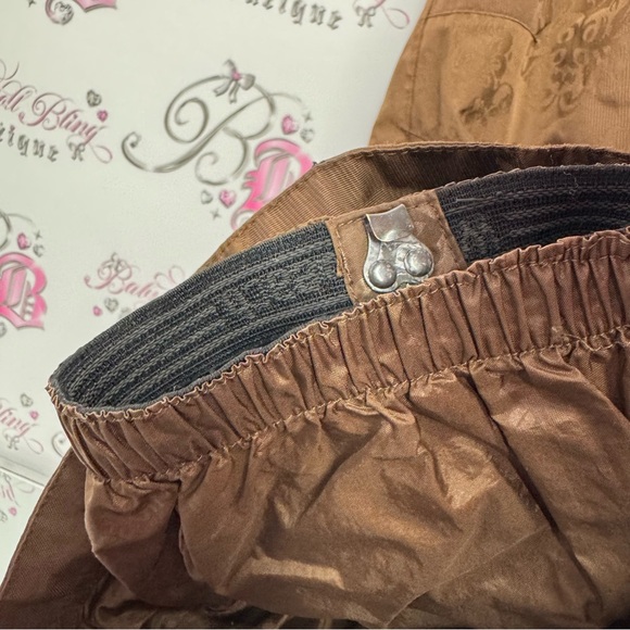 Westbeach snow pants brown paisley shimmer pattern gold hardware ski snowboard - Picture 15 of 17